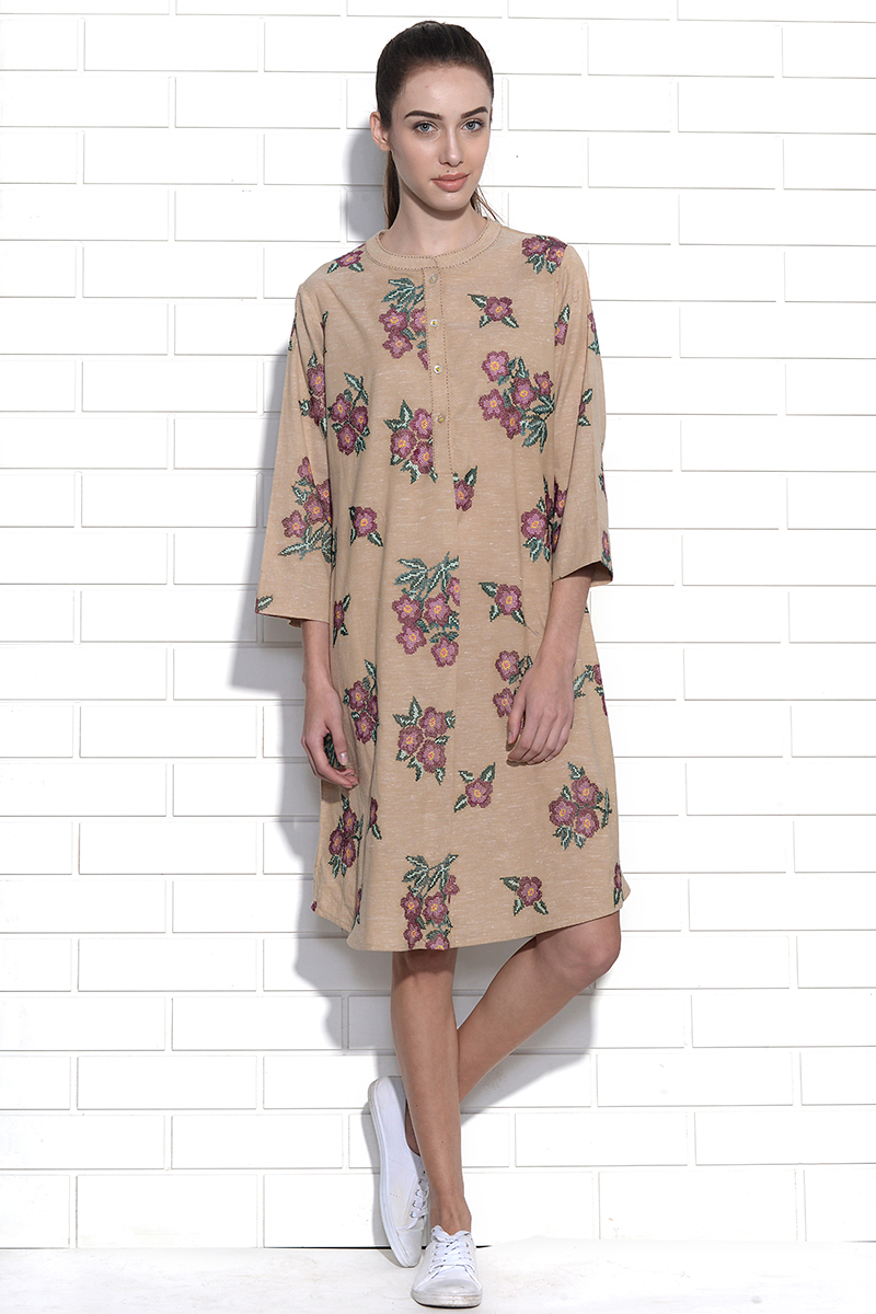 Brindleberry floral emboidery tunic dress